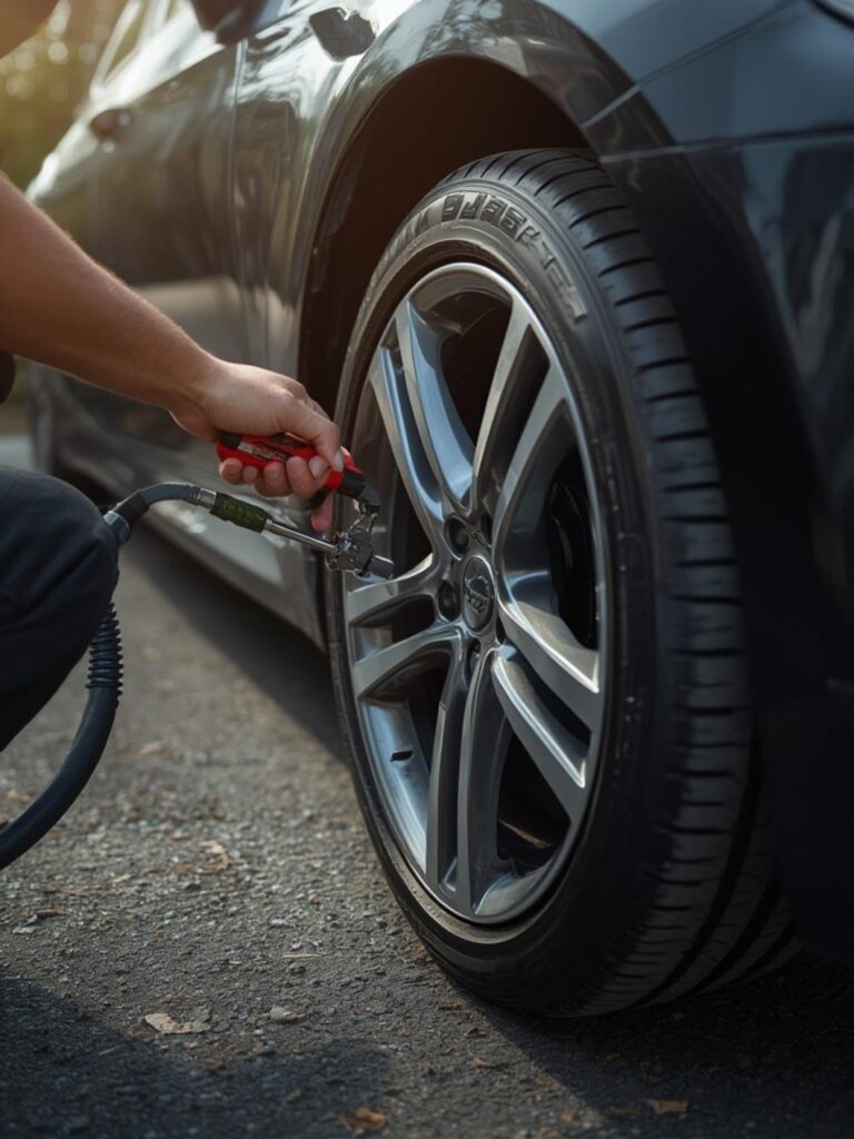 car tire pressure planting